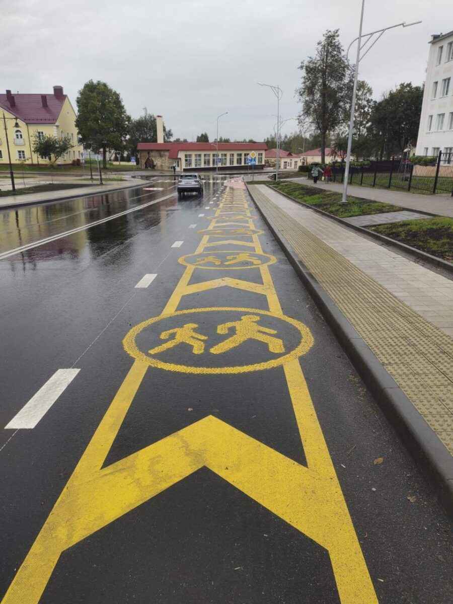 В Минтрансе объяснили причины нанесения необычной разметки под Минском