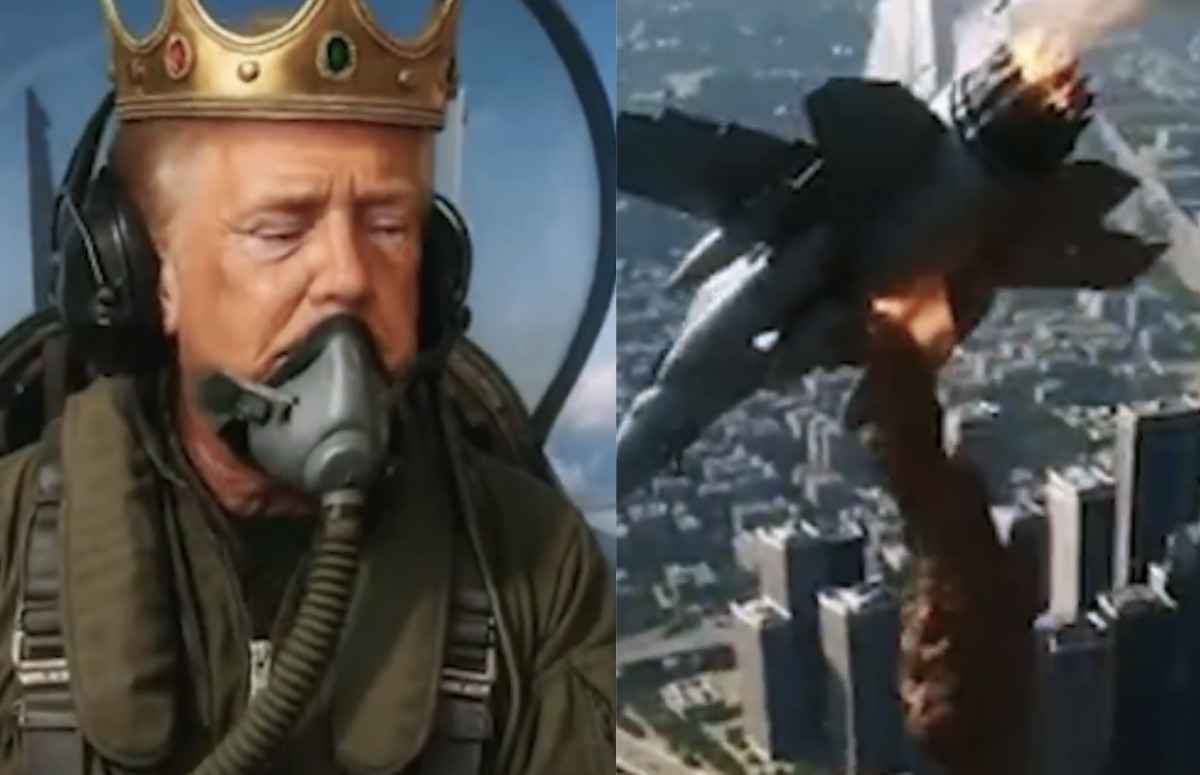 Трамп ответил протестующим видеороликом, где надевает корону и льет экскременты на их головы