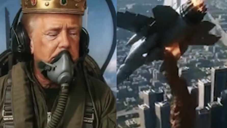 Трамп ответил протестующим видеороликом, где надевает корону и льет экскременты на их головы