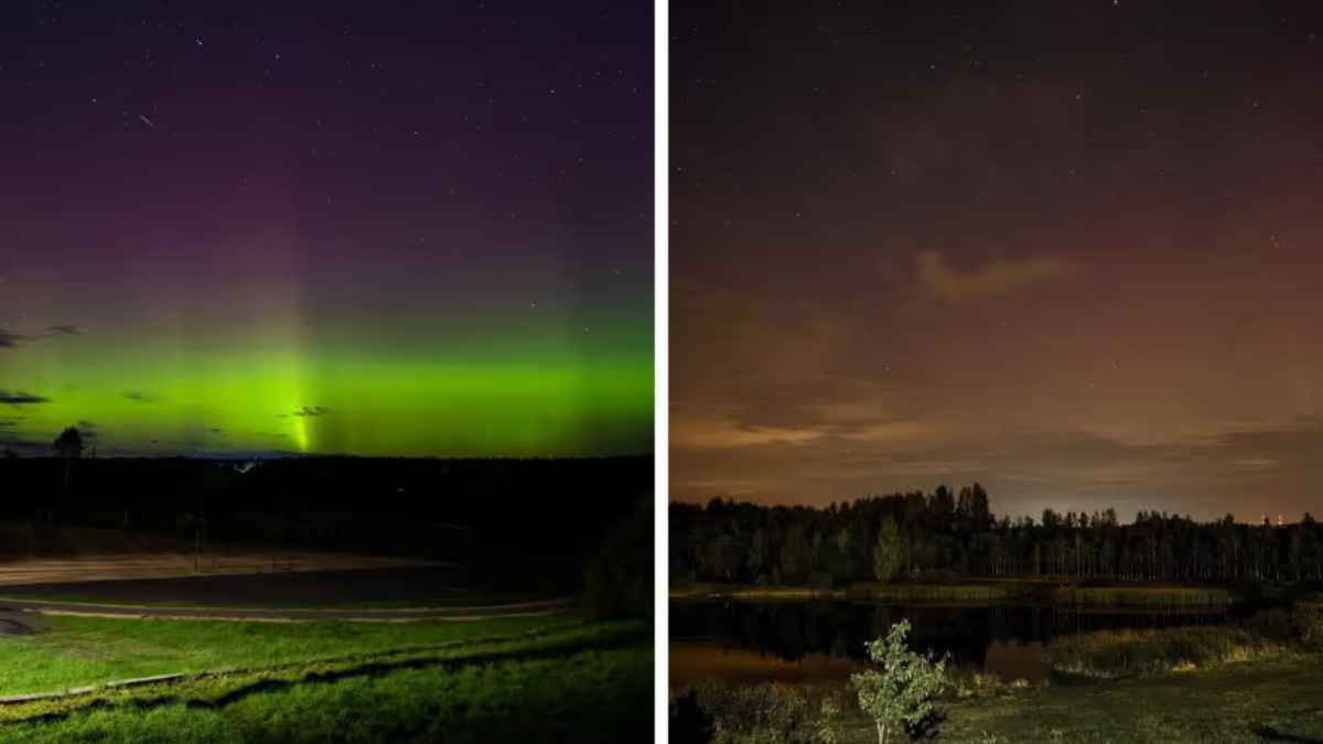 Мощная геомагнитная буря спровоцировала полярные сияния в Беларуси