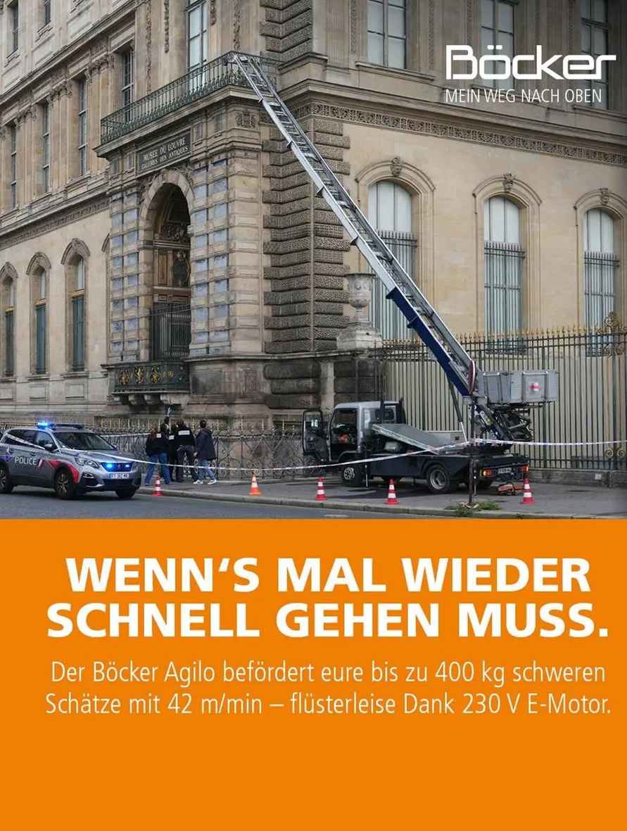 Немецкий производитель спецтехники решил заработать на скандальной краже из Лувра. Как?
