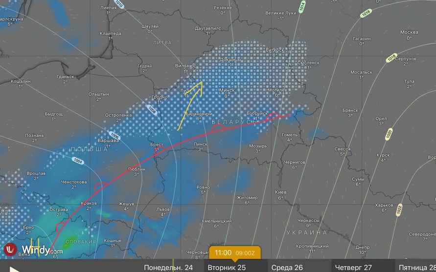 Южный циклон взял курс на Беларусь. Когда потеплеет до +11°С, а где не растает снежок?