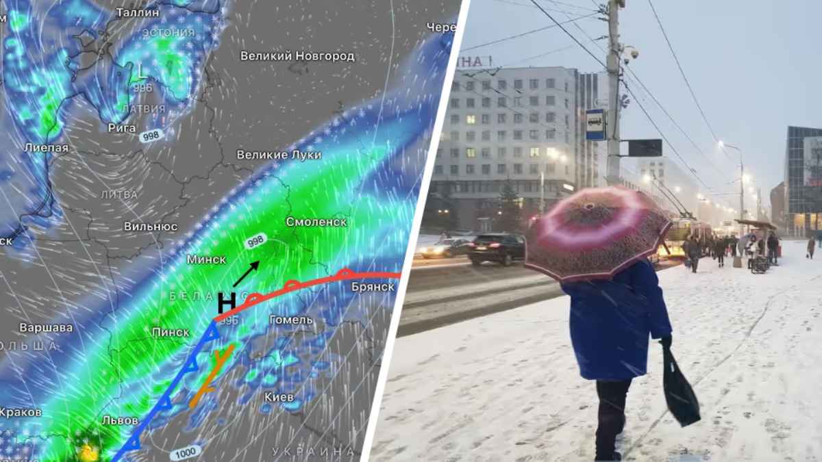 На Беларусь надвигается южный циклон. Где ждать снегопады, а где - локальные грозы?