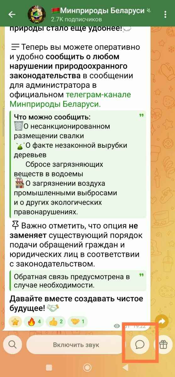 Миниприроды Беларуси запустило чат-бот для жалоб на свалки, вырубки и загрязнение водоёмов