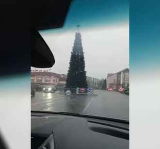 В Смолевичах ёлку обвинили в «нарушении ПДД». Местные не согласились – «Всегда так ставят»
