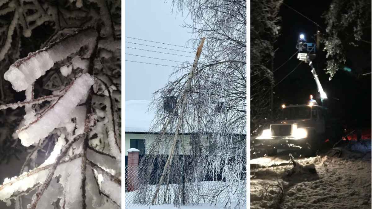 Ледяной дождь оставил без света жителей 227 населенных пункта Беларуси