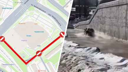 В Минске ГАИ перекрыла улицу из-за прорыва на водопроводе