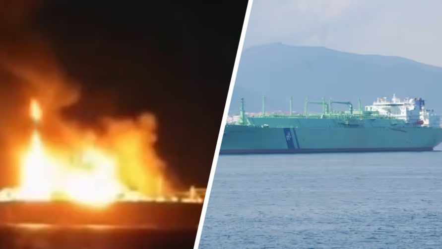 В Средиземном море загорелся российский танкер с газом