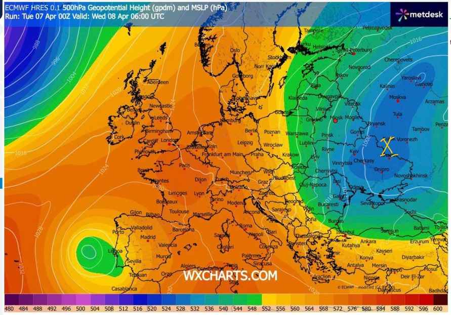 ECMWF спрогнозировал в Беларуси до 3 см снежного покрова к 10 апреля. Карта