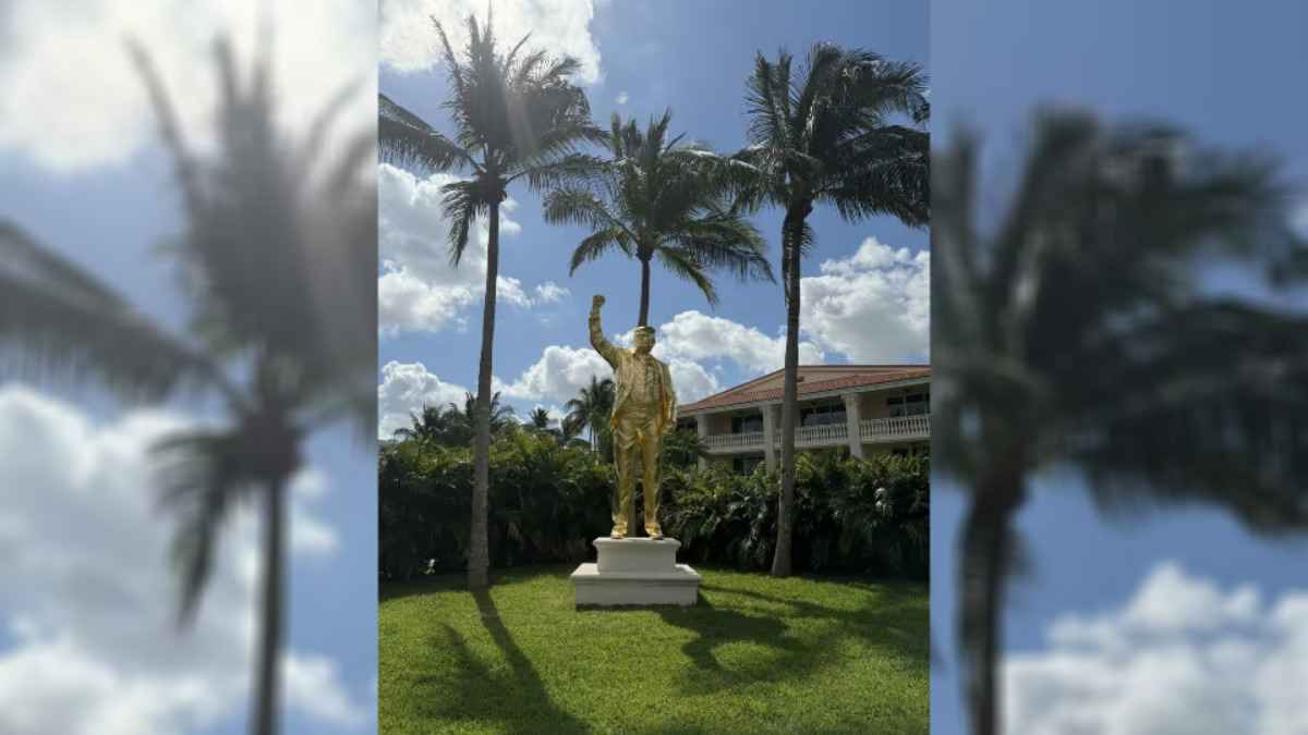 В США установили ​​золотую статую Дональду Трампу