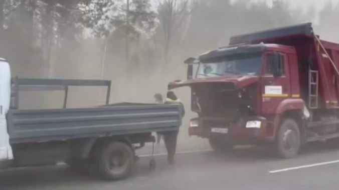 Под Бобруйском пылевая буря спровоцировала ДТП на 5 машин