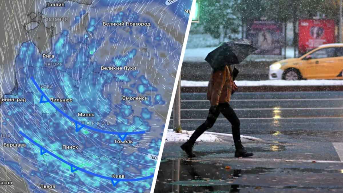 Вторичные фронты Рапунцель принесли в Беларусь похолодание до -4°С, мокрый снег и грозы