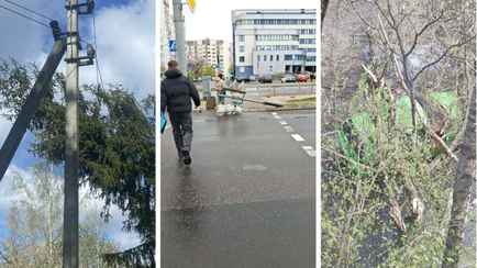 «Оранжевый» ветер в Беларуси валил светофоры, отключал свет и поднимал пылевые бури